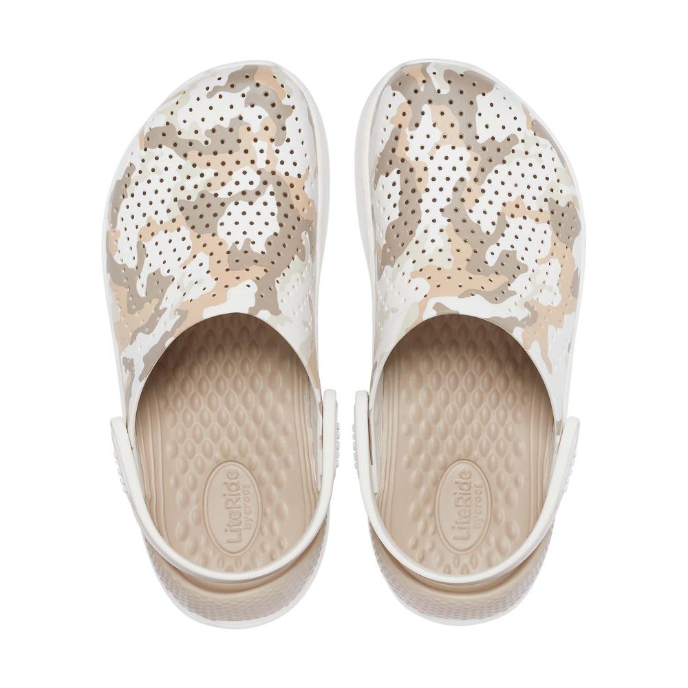 White Men's Crocs LiteRide™ Printed Camo Clogs | NZ 0723XYUF